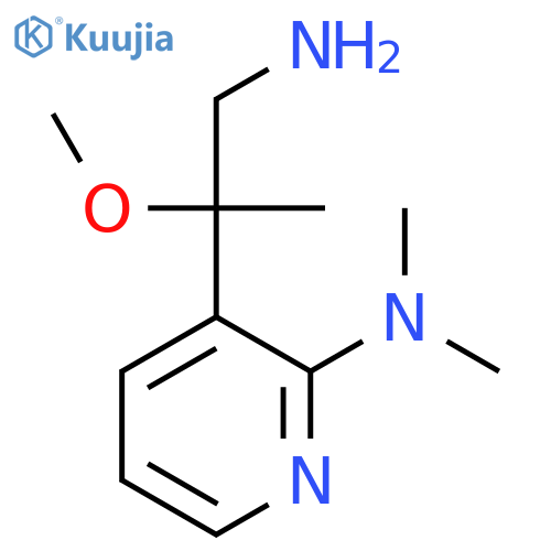 3-(1-amino-2-methoxypropan-2-yl)-N,N-dimethylpyridin-2-amine structure