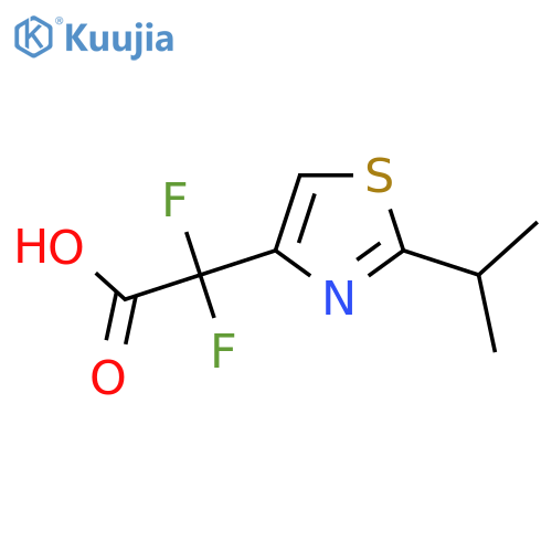 2,2-difluoro-2-2-(propan-2-yl)-1,3-thiazol-4-ylacetic acid structure