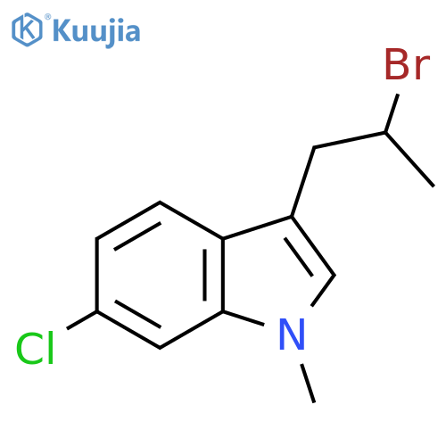 3-(2-bromopropyl)-6-chloro-1-methyl-1H-indole structure