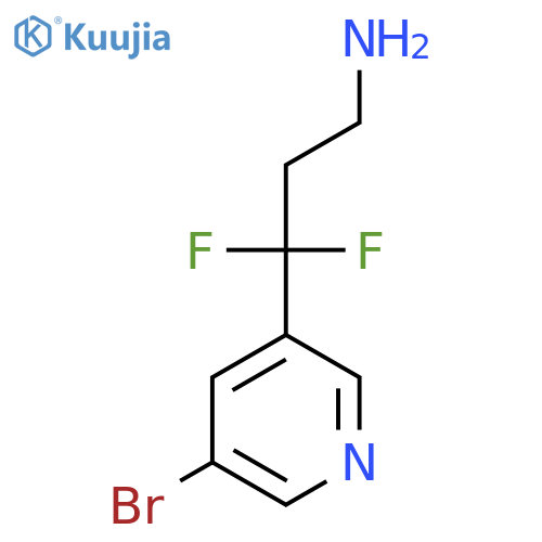 3-(5-bromopyridin-3-yl)-3,3-difluoropropan-1-amine structure