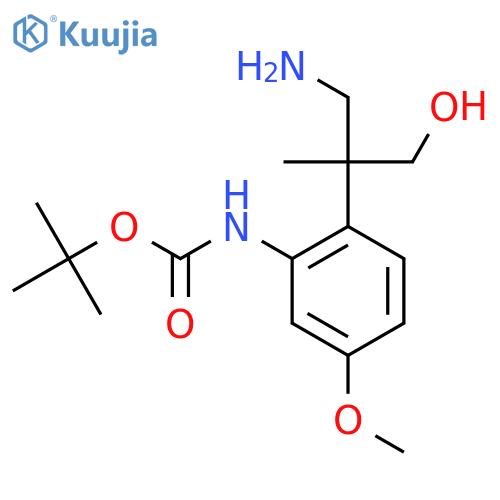 tert-butyl N-2-(1-amino-3-hydroxy-2-methylpropan-2-yl)-5-methoxyphenylcarbamate structure