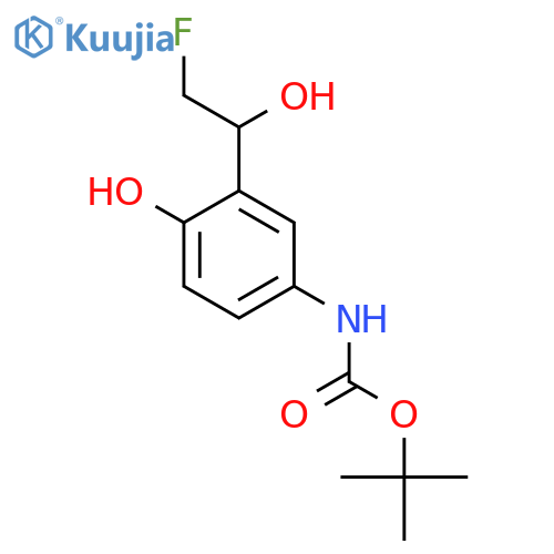 tert-butyl N-3-(2-fluoro-1-hydroxyethyl)-4-hydroxyphenylcarbamate structure
