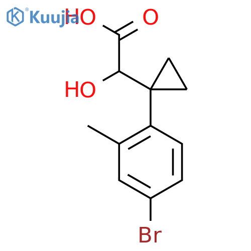 2-1-(4-bromo-2-methylphenyl)cyclopropyl-2-hydroxyacetic acid structure