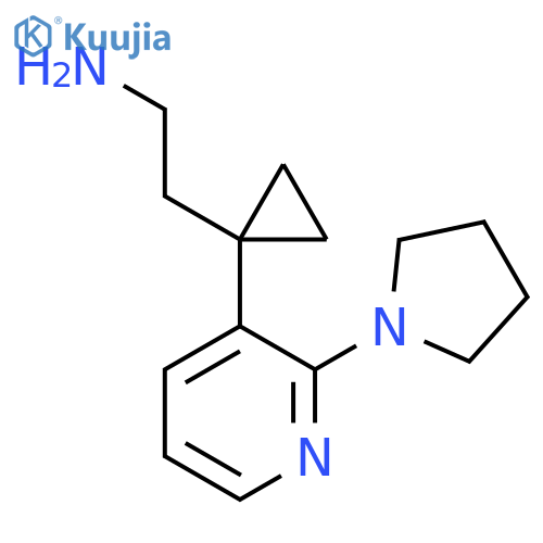 2-{1-2-(pyrrolidin-1-yl)pyridin-3-ylcyclopropyl}ethan-1-amine structure