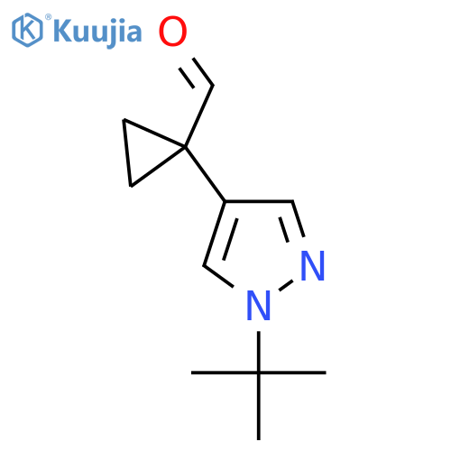 1-(1-tert-butyl-1H-pyrazol-4-yl)cyclopropane-1-carbaldehyde structure
