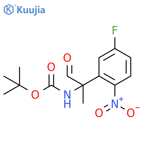 tert-butyl N-2-(5-fluoro-2-nitrophenyl)-1-oxopropan-2-ylcarbamate structure