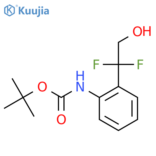 tert-butyl N-2-(1,1-difluoro-2-hydroxyethyl)phenylcarbamate structure