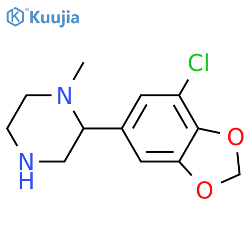 2-(7-chloro-1,3-dioxaindan-5-yl)-1-methylpiperazine structure