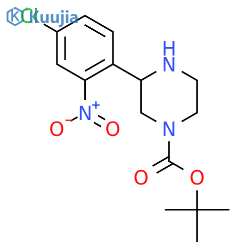 tert-butyl 3-(4-chloro-2-nitrophenyl)piperazine-1-carboxylate structure