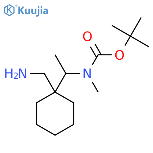 tert-butyl N-{1-1-(aminomethyl)cyclohexylethyl}-N-methylcarbamate structure