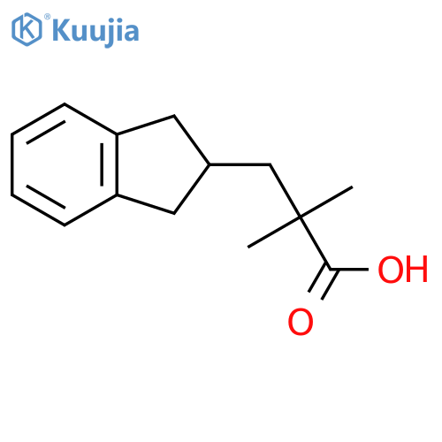 3-(2,3-dihydro-1H-inden-2-yl)-2,2-dimethylpropanoic acid structure
