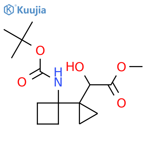 methyl 2-1-(1-{(tert-butoxy)carbonylamino}cyclobutyl)cyclopropyl-2-hydroxyacetate structure