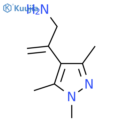 2-(trimethyl-1H-pyrazol-4-yl)prop-2-en-1-amine structure