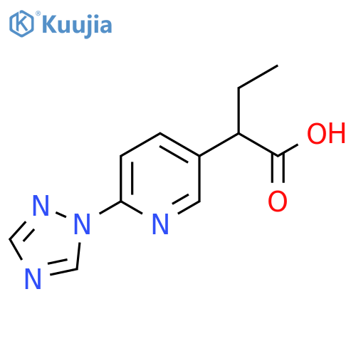 2-6-(1H-1,2,4-triazol-1-yl)pyridin-3-ylbutanoic acid structure