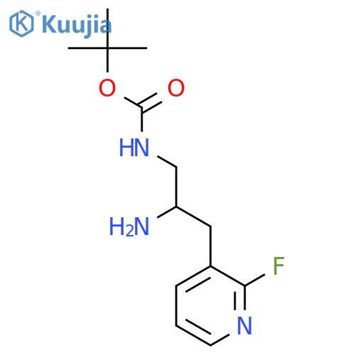 tert-butyl N-2-amino-3-(2-fluoropyridin-3-yl)propylcarbamate structure