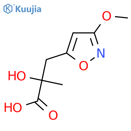 2-hydroxy-3-(3-methoxy-1,2-oxazol-5-yl)-2-methylpropanoic acid structure