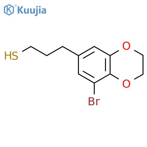 3-(8-bromo-2,3-dihydro-1,4-benzodioxin-6-yl)propane-1-thiol structure