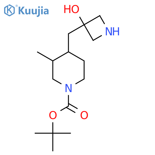 tert-butyl 4-(3-hydroxyazetidin-3-yl)methyl-3-methylpiperidine-1-carboxylate structure