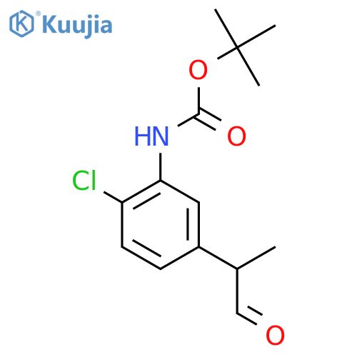 tert-butyl N-2-chloro-5-(1-oxopropan-2-yl)phenylcarbamate structure