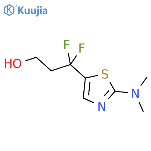 3-2-(dimethylamino)-1,3-thiazol-5-yl-3,3-difluoropropan-1-ol structure