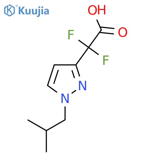 2,2-difluoro-2-1-(2-methylpropyl)-1H-pyrazol-3-ylacetic acid structure