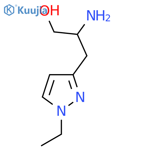 2-amino-3-(1-ethyl-1H-pyrazol-3-yl)propan-1-ol structure