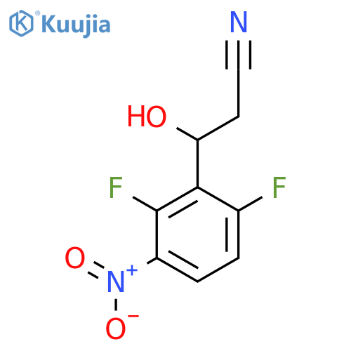 3-(2,6-difluoro-3-nitrophenyl)-3-hydroxypropanenitrile structure