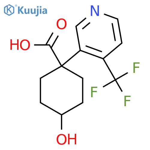 4-hydroxy-1-4-(trifluoromethyl)pyridin-3-ylcyclohexane-1-carboxylic acid structure