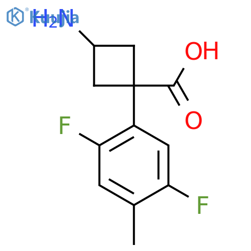 3-amino-1-(2,5-difluoro-4-methylphenyl)cyclobutane-1-carboxylic acid structure