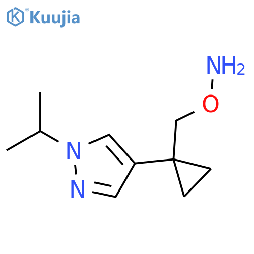 O-({1-1-(propan-2-yl)-1H-pyrazol-4-ylcyclopropyl}methyl)hydroxylamine structure