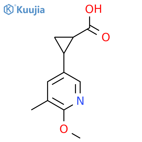 2-(6-methoxy-5-methylpyridin-3-yl)cyclopropane-1-carboxylic acid structure