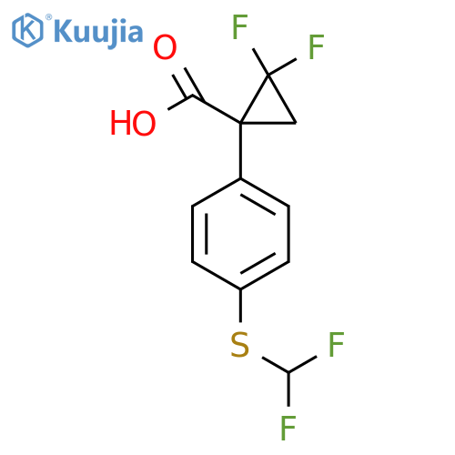 1-{4-(difluoromethyl)sulfanylphenyl}-2,2-difluorocyclopropane-1-carboxylic acid structure