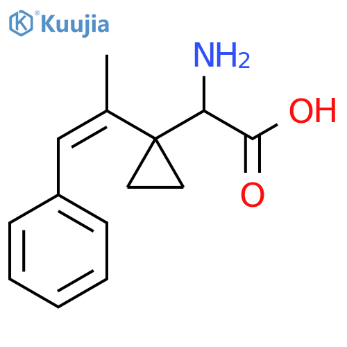 2-amino-2-1-(1-phenylprop-1-en-2-yl)cyclopropylacetic acid structure