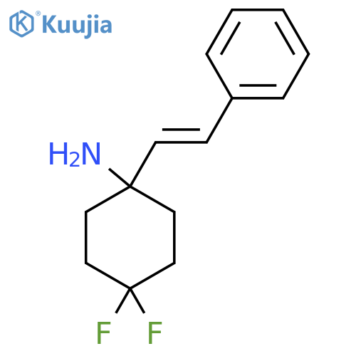 4,4-difluoro-1-(2-phenylethenyl)cyclohexan-1-amine structure