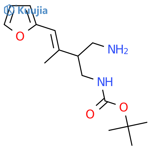 tert-butyl N-2-(aminomethyl)-4-(furan-2-yl)-3-methylbut-3-en-1-ylcarbamate structure
