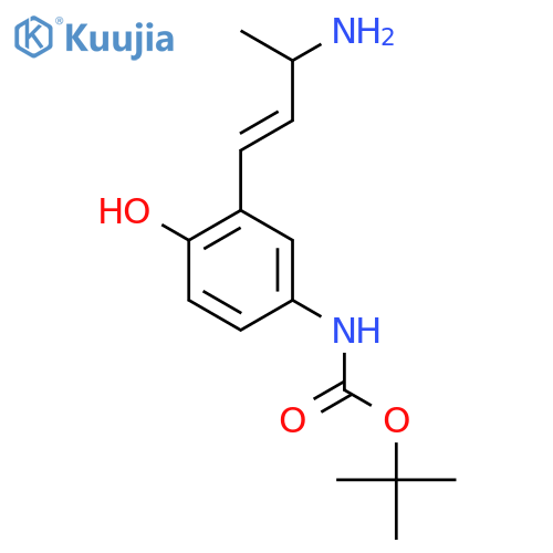 tert-butyl N-3-(3-aminobut-1-en-1-yl)-4-hydroxyphenylcarbamate structure