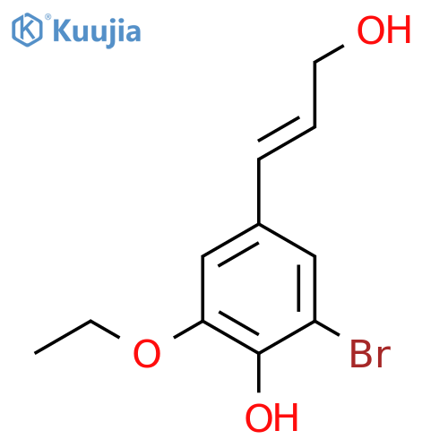 2-bromo-6-ethoxy-4-(3-hydroxyprop-1-en-1-yl)phenol structure