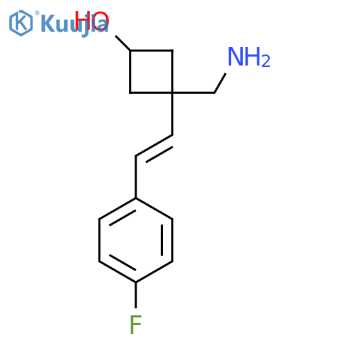3-(aminomethyl)-3-2-(4-fluorophenyl)ethenylcyclobutan-1-ol structure