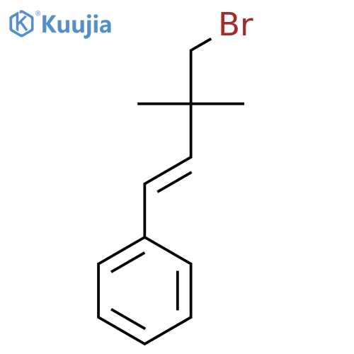 (4-bromo-3,3-dimethylbut-1-en-1-yl)benzene structure