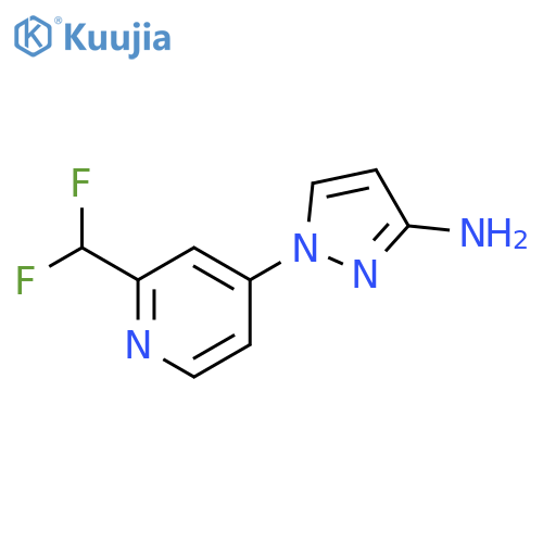 1-2-(difluoromethyl)pyridin-4-yl-1H-pyrazol-3-amine structure