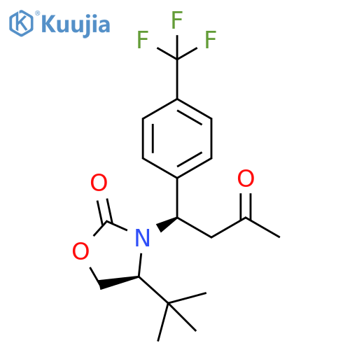 (S)-4-(tert-butyl)-3-((R)-3-oxo-1-(4-(trifluoromethyl)phenyl)butyl)oxazolidin-2-one structure