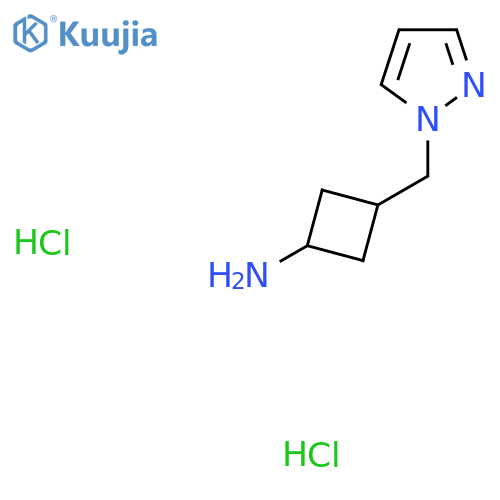 rac-(1r,3r)-3-(1H-pyrazol-1-yl)methylcyclobutan-1-amine dihydrochloride structure