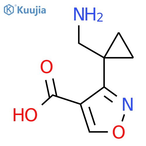 3-1-(aminomethyl)cyclopropyl-1,2-oxazole-4-carboxylic acid structure