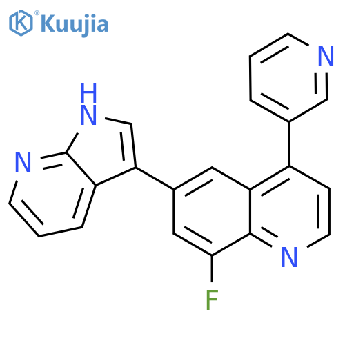 8-fluoro-4-(pyridin-3-yl)-6-{1H-pyrrolo2,3-bpyridin-3-yl}quinoline structure