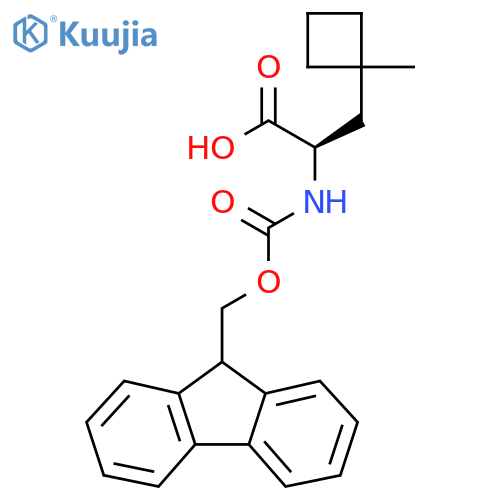(2R)-2-(9H-fluoren-9-ylmethoxycarbonylamino)-3-(1-methylcyclobutyl)propanoic acid structure