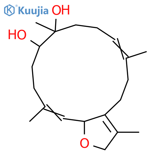 2,16-Epoxy-1(15),3,11-cembratriene-7,8-diol; (2R,3E,7R,8S,11E)-form structure