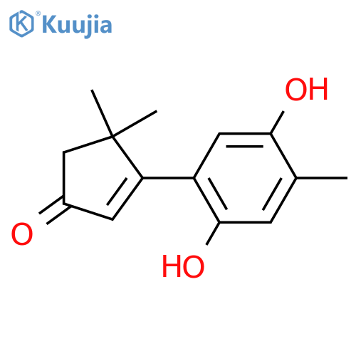 1,4-Dihydroxy-14-nor-1,3,5,7-cuparatetraen-9-one structure
