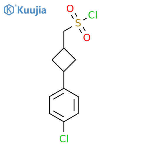 3-(4-chlorophenyl)cyclobutylmethanesulfonyl chloride, Mixture of diastereomers structure