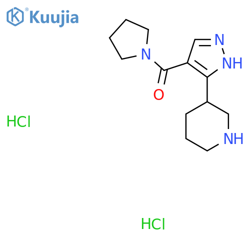 3-[4-(pyrrolidine-1-carbonyl)-1H-pyrazol-3-yl]piperidine dihydrochloride structure