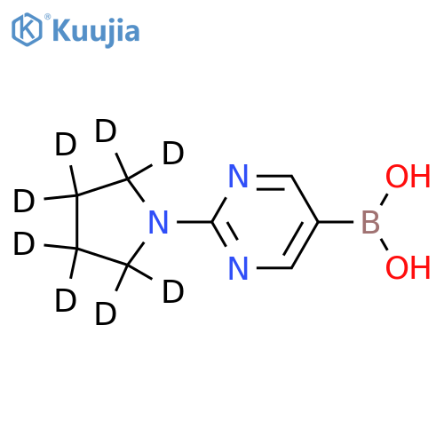 (2-(pyrrolidin-1-yl-d8)pyrimidin-5-yl)boronic acid structure
